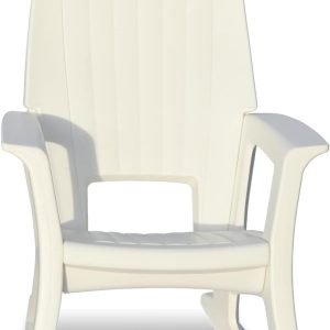 Rockaway Heavy Duty Resin Rocking Chair, Low Maintenance, All-Weather, Easy Assembly, 600lbs Capacity, White