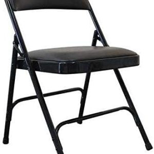 Black Vinyl Padded Folding Chair, 300 lb Capacity