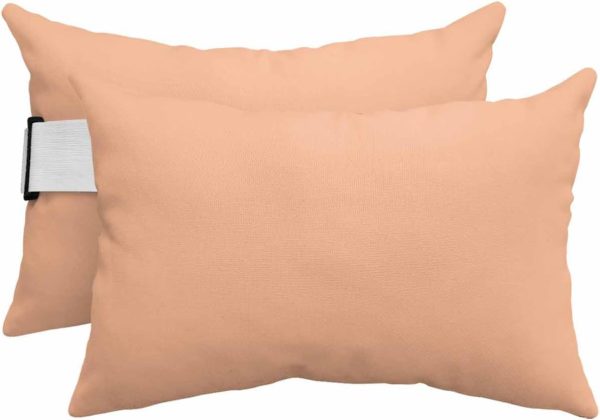 Pink Waterproof Headrest Pillow for Outdoor Beach Chair, 11x16 (2 PCS), Peach Tone