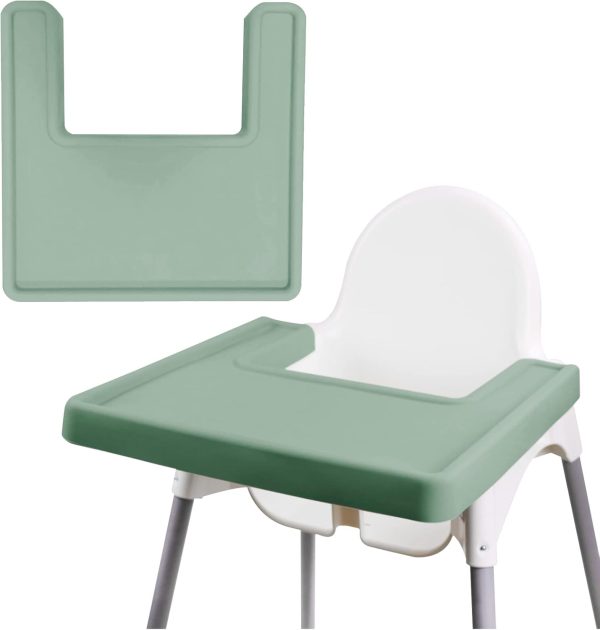 Silicone High Chair Placemat for IKEA Antilop, Hygienic, Green