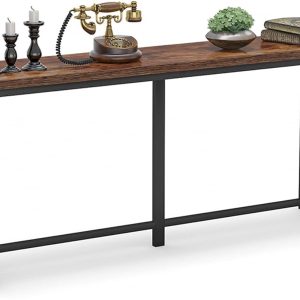 Tribesigns 70.9" Long Console Table, Easy Assembly, Rustic Brown Sofa Table for Small Living Spaces