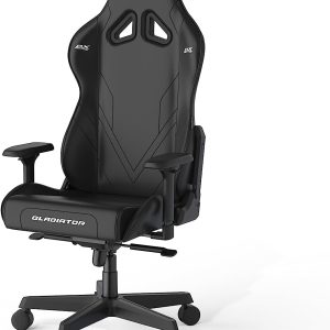 DXRacer Gaming Chair with 4D Armrests, PVC Leather, Ergonomic Support, Black