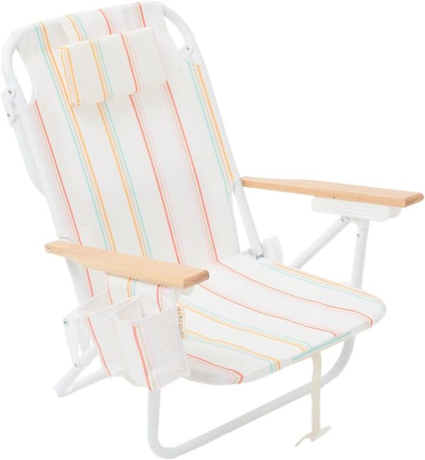 Sunnylife Rio Sun Backpack Beach Chair with Reclining Positions, Cooler Pocket, and Adjustable Straps