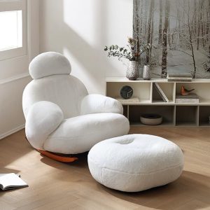 Caterpillar Lazy Sofa Chair for Sleeping, Single, White, Encircling Style