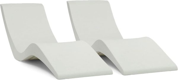 Aqua Outdoors In-Pool Chaise Lounger, Set of 2, White Granite