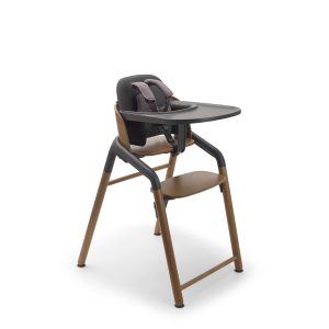 Bugaboo Giraffe Wooden Baby High Chair, Adjustable, Easy-Clean, Safe, Ergonomic, Newborn-Compatible (Newborn Set Sold Separately), Warm Wood/Gray