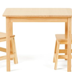 Wooden Kids Table and 2 Chairs Set for Toddlers, Sturdy for Arts, Crafts, and Play