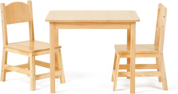 Wooden Kids Table and 2 Chairs Set for Toddlers, Sturdy for Arts, Crafts, and Play