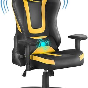 eclife Ergonomic Gaming Chair with Massage Lumbar Support, Yellow