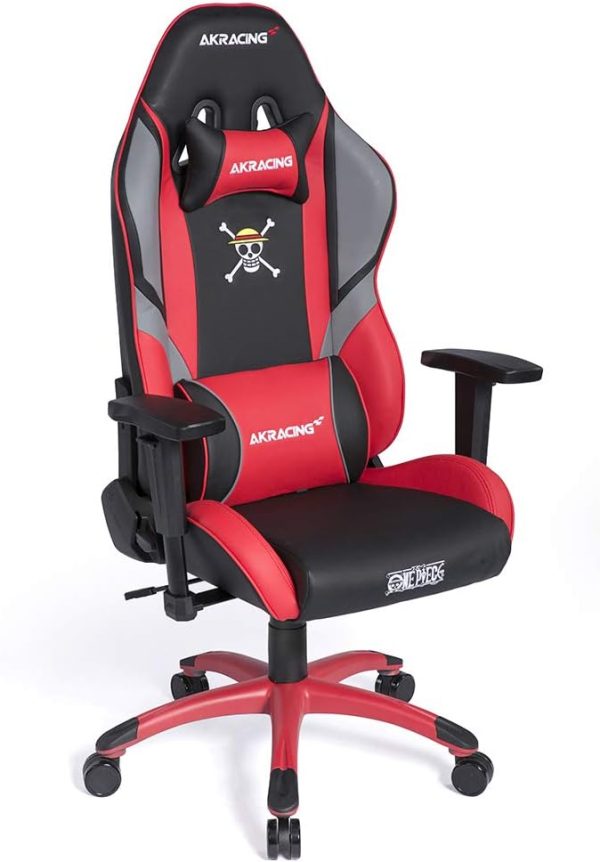 AKRacing Luffy Red One Piece Gaming Chair, PU Leather, 180° Reclining