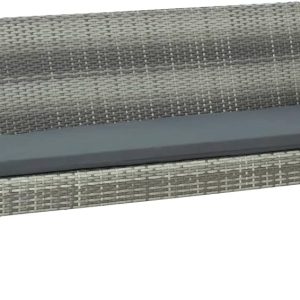 vidaXL 3-Seater Patio Sofa - Gray Poly Rattan with Cushions & Steel Frame