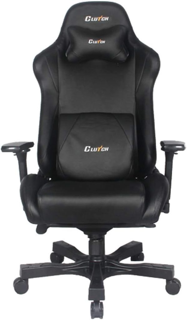 Clutch Chairz Throttle Series Ergonomic Gaming and Office Chair with Lumbar Pillow, Black