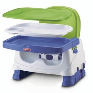 Fisher-Price Healthy Care Deluxe Booster Seat, Blue, Adjustable, Dishwasher-Safe Tray