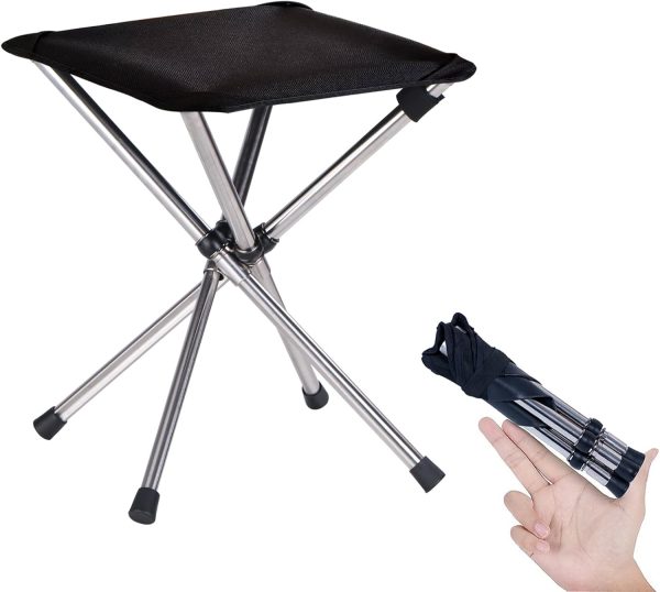 Compact Lightweight Folding Camping Stool with Carry Bag