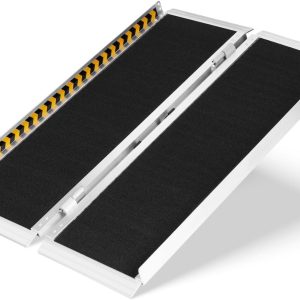 3FT Portable Wheelchair Ramp, Lightweight Aluminum, Non-Slip, Supports 600 lbs