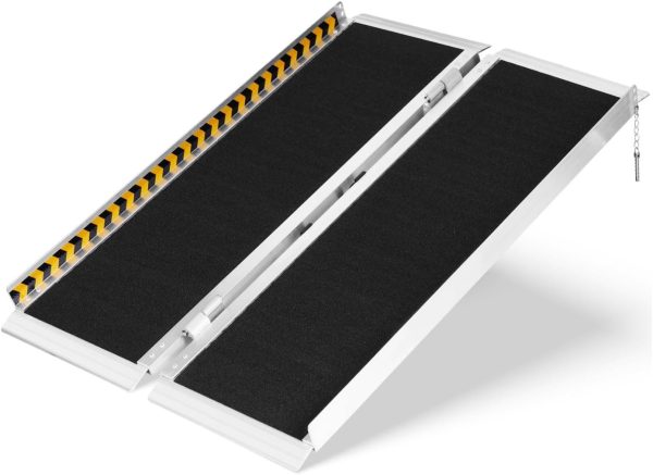 3FT Portable Wheelchair Ramp, Lightweight Aluminum, Non-Slip, Supports 600 lbs