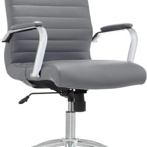 Winsley Gray Bonded Leather Mid-Back Chair