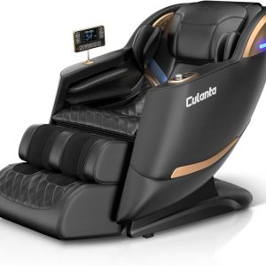 Culanta Full Body Massage Chair with Zero Gravity, Shiatsu, Airbags, Foot Rollers, Yoga Stretch, and Heating (U1-Black)