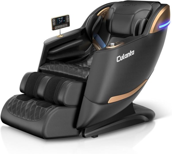 Culanta Full Body Massage Chair with Zero Gravity, Shiatsu, Airbags, Foot Rollers, Yoga Stretch, and Heating (U1-Black)
