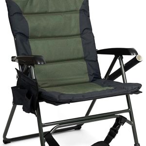 Earth Executive Folding Fishing Chair with Reclining Comfort, Sleek Design, and Adjustable Legs for Outdoor Activities