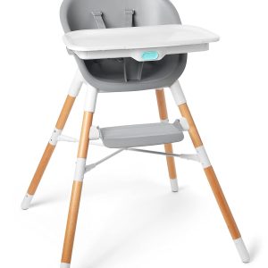 Skip Hop Eon 4-in-1 Baby High Chair – Adjustable Infant Feeding Seat, Grey & White