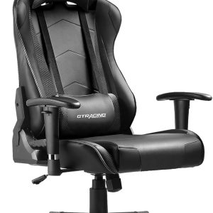 GTRACING Ergonomic Gaming Chair with Adjustable Backrest, Seat, Headrest, and Lumbar Support, Black