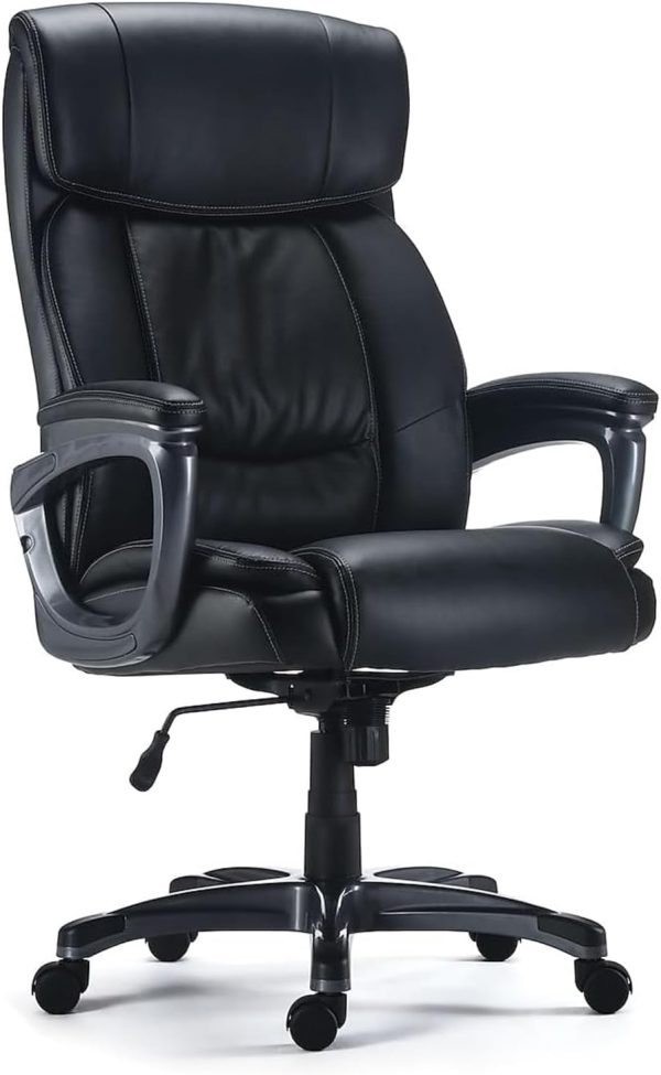 Staples Lockland Big & Tall Bonded Leather Office Chair, Adjustable, Metal Frame