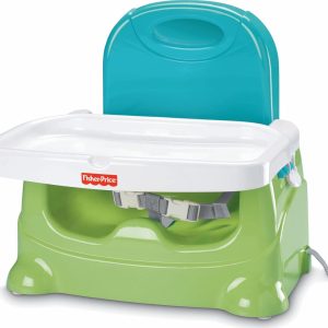 Fisher-Price Healthy Care Toddler Booster Seat, Green, Adjustable, Dishwasher-Safe Tray