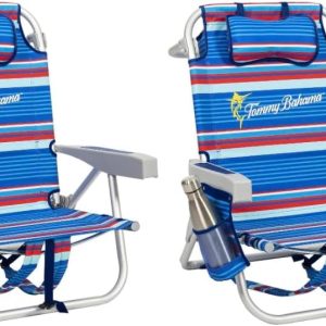 Tommy Bahama Backpack Beach Chair 2 Pack (Sailfish & Palms), Aluminum, Multicolor