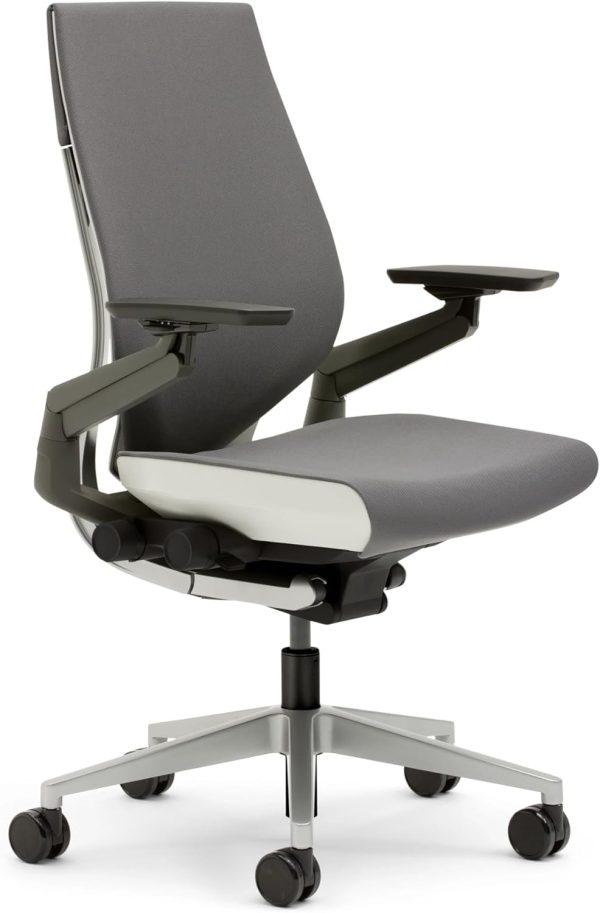 Steelcase Gesture Ergonomic Office Chair with Wheels, Adjustable Arms, Graphite Gray Fabric