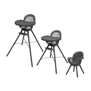 Boon Grub Adjustable High Chair with Dishwasher-Safe Seat, Supports Babies and Toddlers 6 Months to 6 Years, Gray