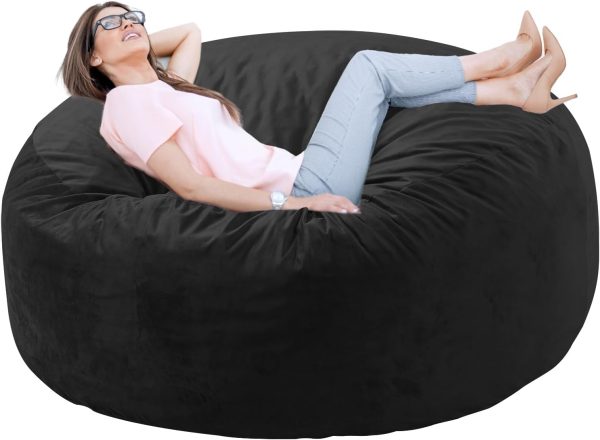 Adult Bean Bag Chair with Memory Foam, Medium 3 ft, Black