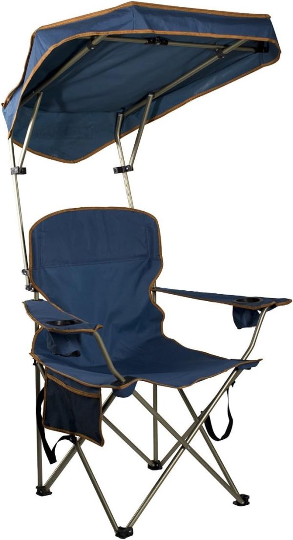 Quik Shade Max Folding Camp Chair with UV Sun Protection Canopy
