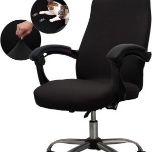Melaluxe Universal Stretch Office Chair Cover, Large, Black