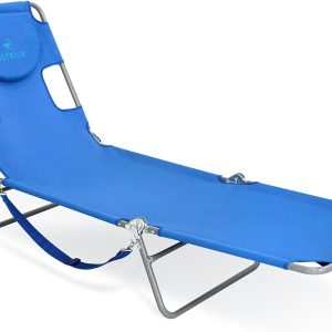 Ostrich Blue Folding Reclining Beach Lounge Chair