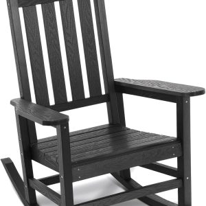 Stoog All-Weather Oversized Rocking Chair, 400 lbs Capacity, Black