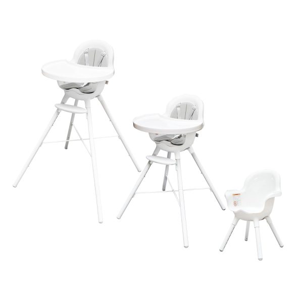 Boon GRUB Adjustable Baby High Chair, Convertible to Toddler Chair, for Ages 6 Months to 6 Years, Dishwasher-Safe, White