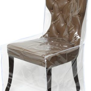 Zipcase 2-Pack Clear Plastic Dining Chair Covers - Heavy-Duty PVC Protectors, 20"D x 22"W x 41"H, Shields Chairs from Water, Dust, and Pet Damage