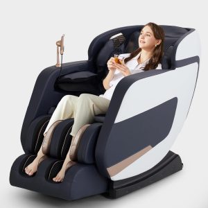 4D Full Body Massage Chair with Zero Gravity, Shiatsu, Heat, SL Track, Bluetooth, Airbags, Yoga Stretch, Foot Roller (White)