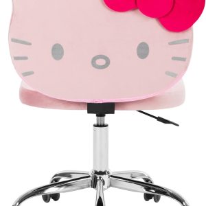 Hello Kitty Swivel Vanity Chair, Adjustable Height, Rolling, Pink