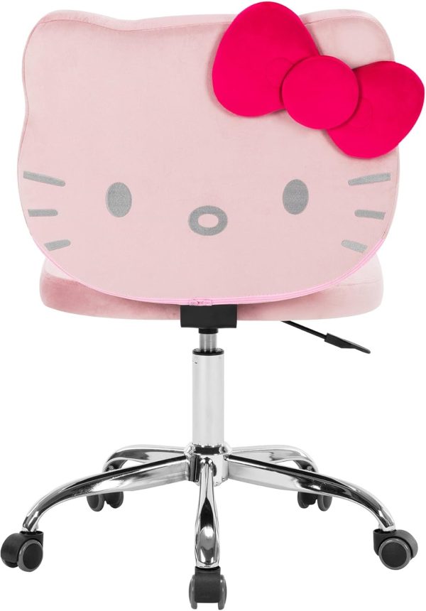 Hello Kitty Swivel Vanity Chair, Adjustable Height, Rolling, Pink
