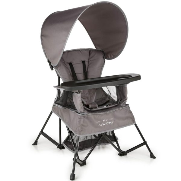 Baby Delight Venture Portable Chair with Canopy, Indoor/Outdoor, 3 Growth Stages, Grey
