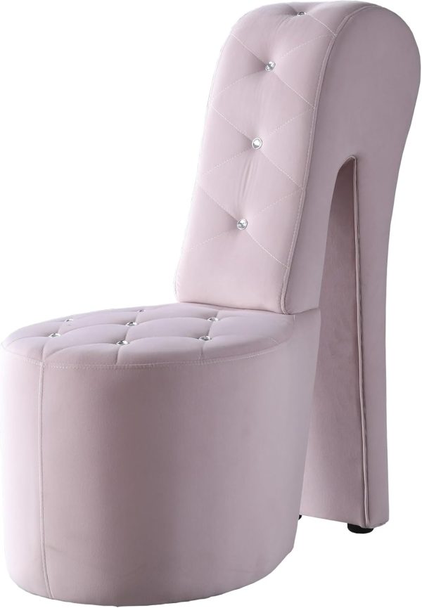 Tristram 19" Pink Velvet High Heel Shoe Chair