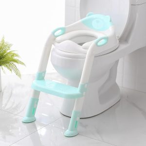 SKYROKU Potty Training Seat with Ladder for Kids, Blue