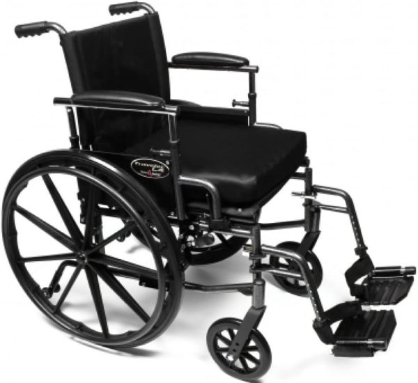 Everest & Jennings Traveler L4 18"x16" Wheelchair with Flip-Back Desk Arm, Swingaway Footrest, 250 lb Capacity, Anti-Tippers, Adjustable Rigging