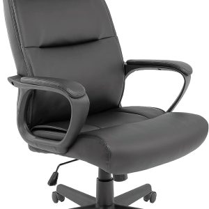 Staples Rutherford Ergonomic Office Chair, High Back, Adjustable, Black Faux Leather