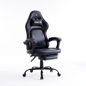 Ergonomic Gaming Chair with Footrest, Lumbar Support, and Adjustable Height for Adults