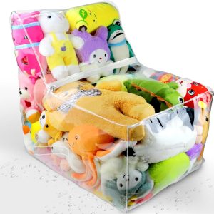 Waterproof Large Stuffed Animal Bean Bag Chair Cover for Kids, Plush Toy Storage