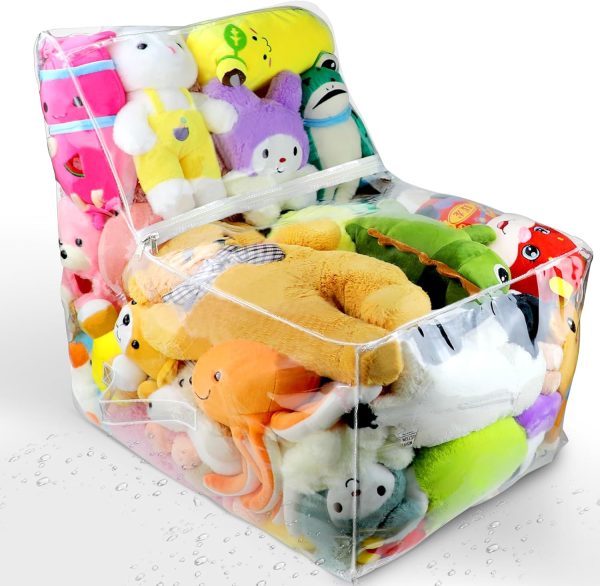 Waterproof Large Stuffed Animal Bean Bag Chair Cover for Kids, Plush Toy Storage