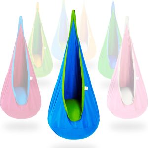 OUTREE Kids Blue Cotton Pod Swing Seat for Indoor/Outdoor Use